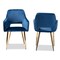 Baxton Studio Germaine Blue Velvet Gold Finished 2-Piece Metal Dining Chair Set 160-9914 - alternate 4
